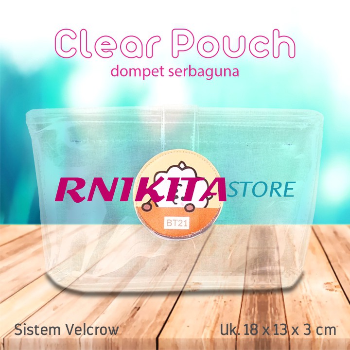 DOMPET MASKER CLEAR POUCH - Dompet Transparan Serbaguna