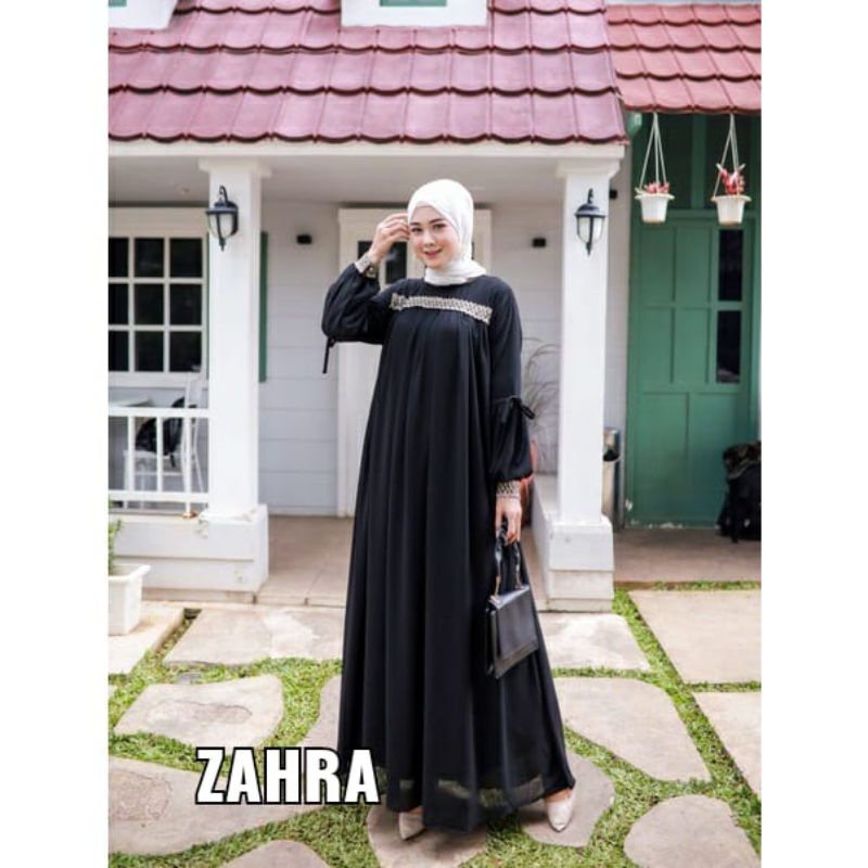 ABAYA HITAM REAL PIC GAMIS MAXI ARAB DRESS ZAHRA