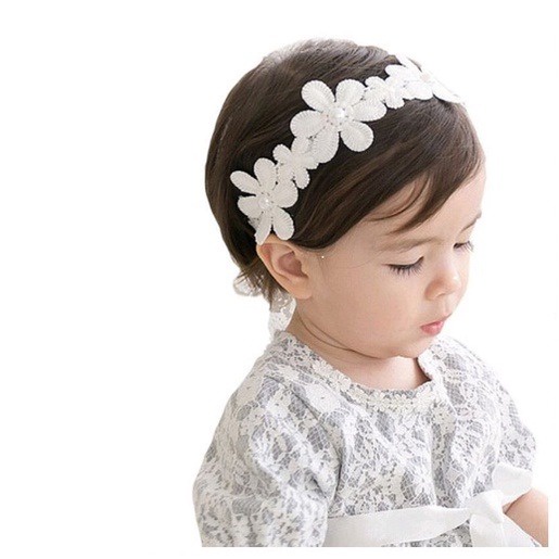 CHUBBI 29/32 Bandana Bayi Headband Anak Pesta Lace Mutiara