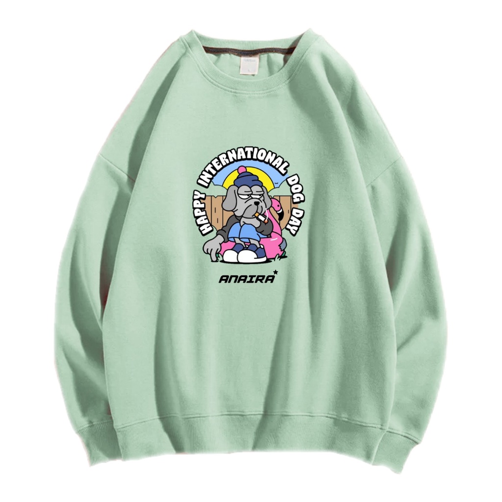 HAPPY INTERNATIONAL SWEATER CREWNECK PRIA WANITA Size M-XXL