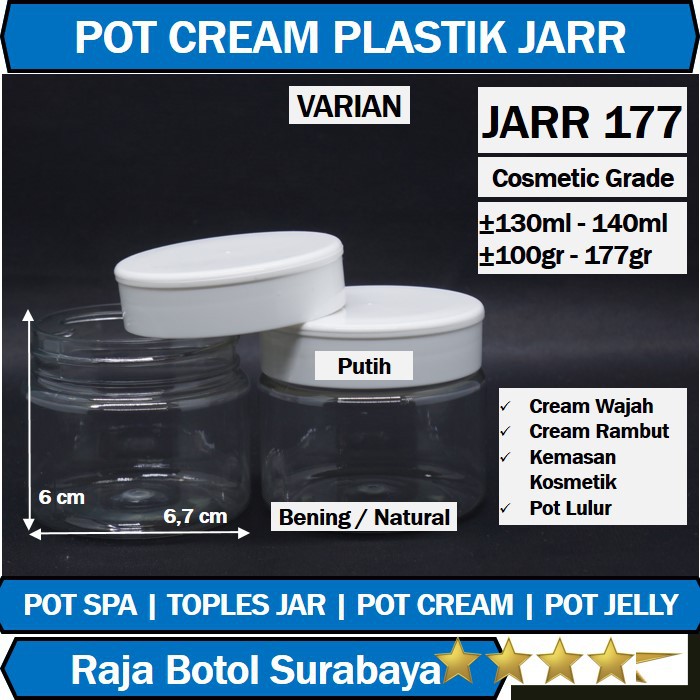 Pot pet 150 gr jar 177 bening storage jar capsule pot cream lulur rajabotolplastikmurah