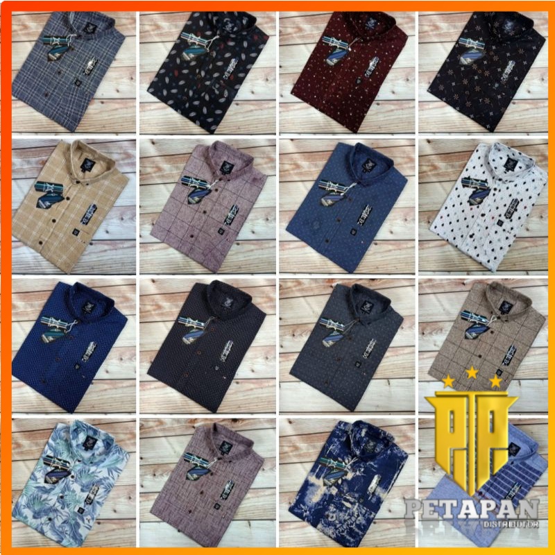 Kemeja pendek original premium quality, merek AIF/redblit/NJC/sevensecob/glory,jachcob