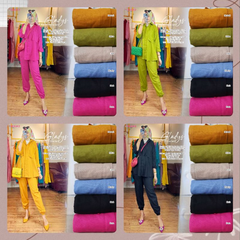 gladys one set by alila/setelan rayon wanita