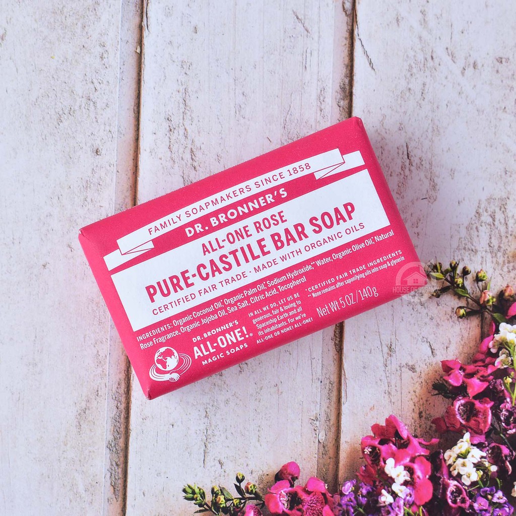 Dr. Bronners Rose Pure-Castile Bar Soap