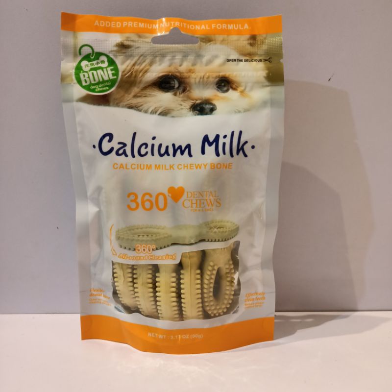 Calcium Milk Chewy Bone Dental Pembersih Karang Gigi 90gr