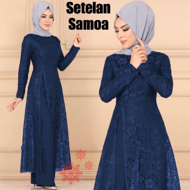 AR 55 - BISA COD️ SET SAMOA BAHAN BRUKAT FURING + CELANA KULOT JERSEY TUNIK BELAH SAMPING