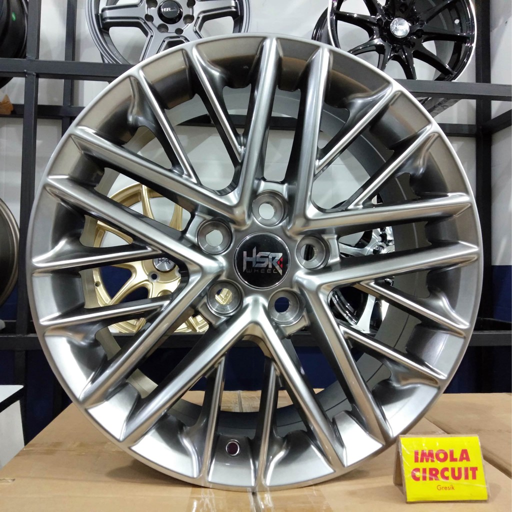 Pelek mobil racing elegant ring 17 HSR VERTICAL R17 lebar 7 lubang baut 5x114,3 et 40 Hyper Black