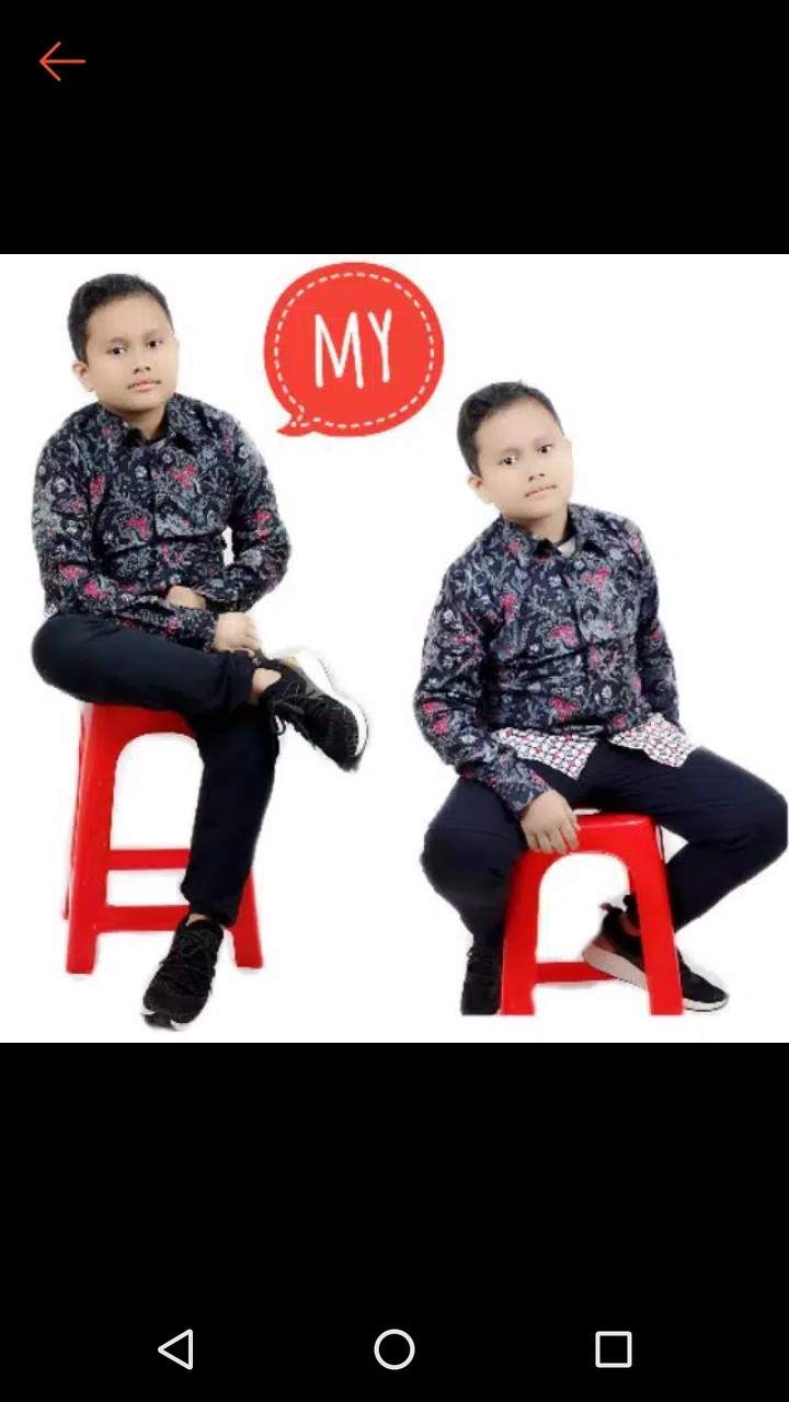 Kemeja Hem Batik Anak Tangung Lengan Panjang Ka0012