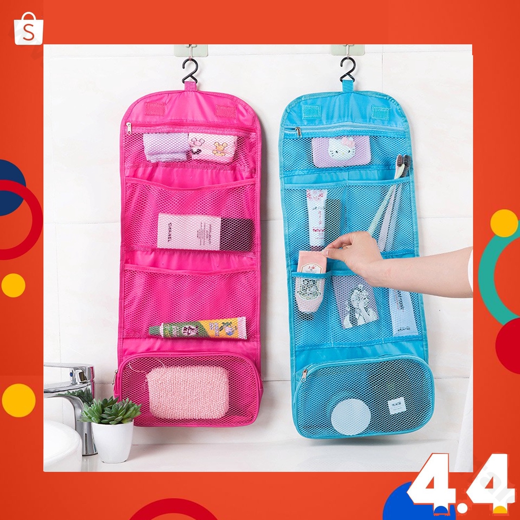 Gracia - TAS KOSMETIK GANTUNG - TAS MAKE UP POUCH LIPAT TREVEL | Shopee