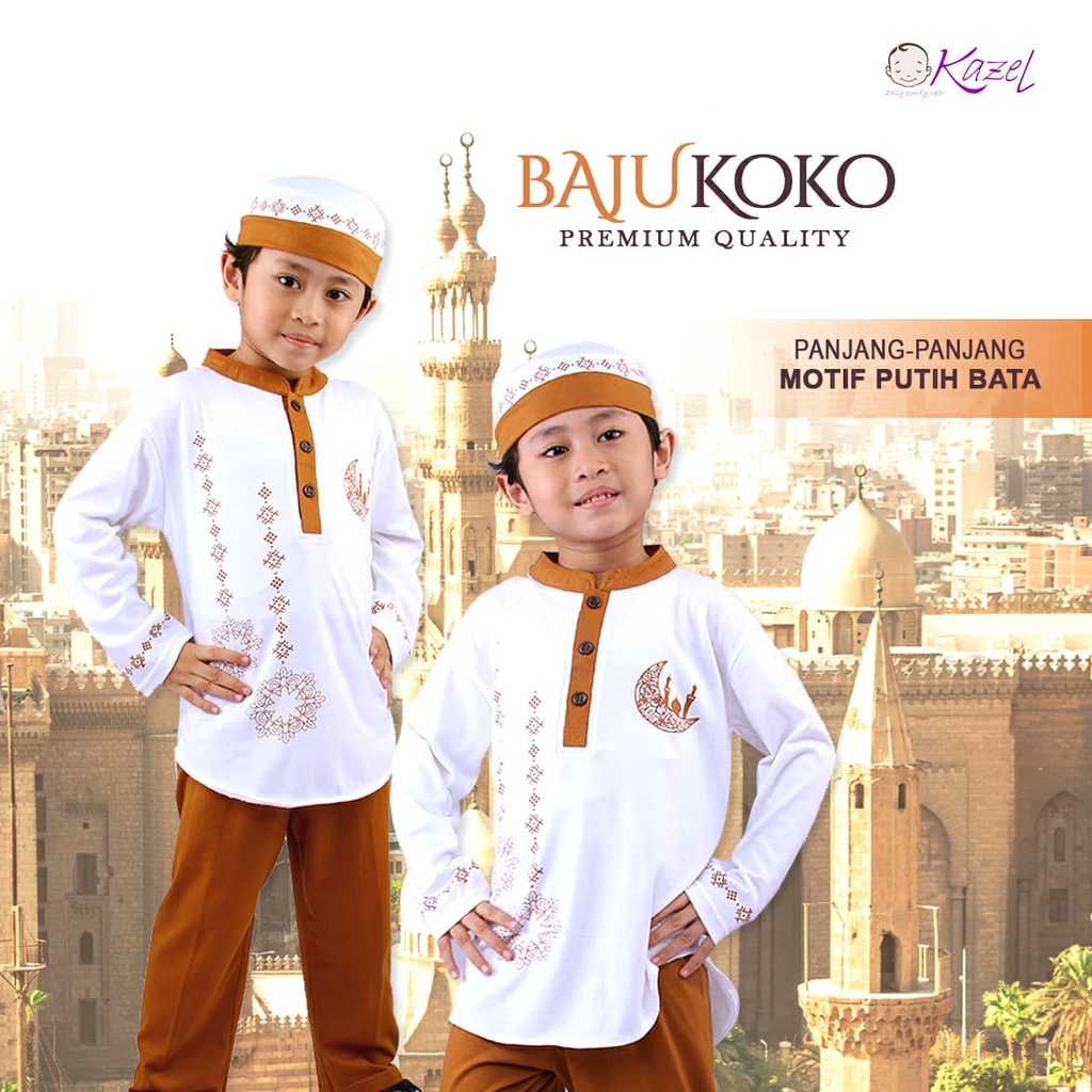 PROMO 7.7 PROMO LEBARAN KAZEL BAJU KOKO + PECI ANAK BAJU LEBARAN X ZEBE SETELAN BAJU KOKO ANAK + PECI PREMIUM QUALITY PAKAIAN MUSLIM BAJU LEBARAN ANAK LAKI LAKI 1 - 9 TAHUN