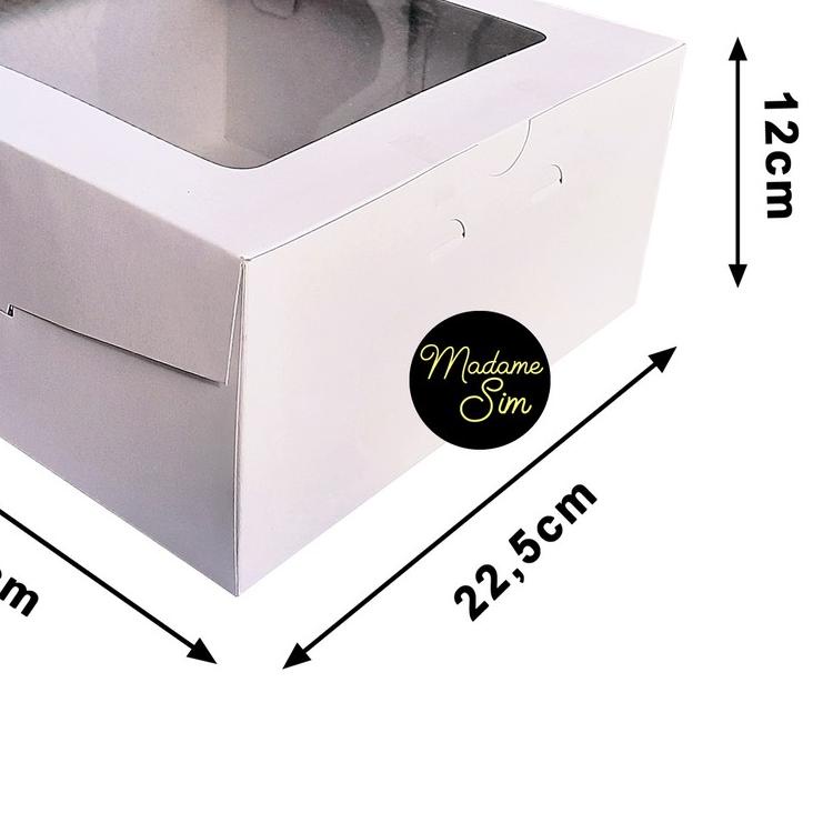 

KOTAK KUE - CAKE BOX 22 x 22 x 12 CM - DUPLEX PUTIH ( ISI 10 PCS )