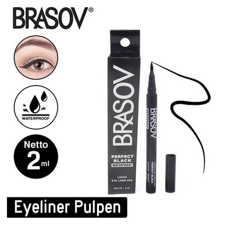 ✨SHASYA✨BRASOV (✔️BPOM) Perfect Black Waterproof Liquid Eye Liner Pen 2mL | eyeliner spidol