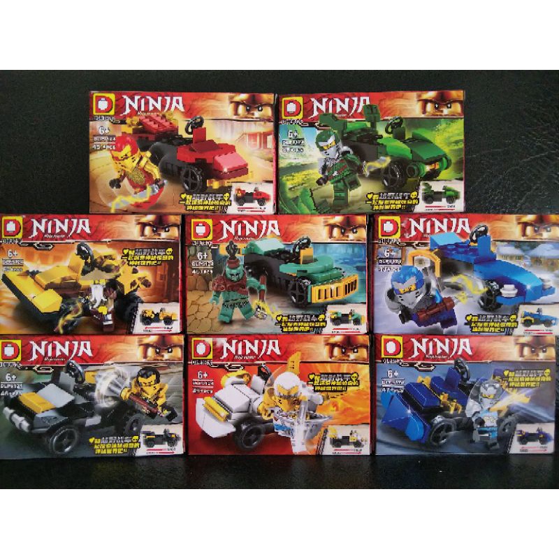 Brick DLP Ninja go ninjago seri mobil Pull back Lloyd Zane Nya kai jay Cole Murt Sensei Wu