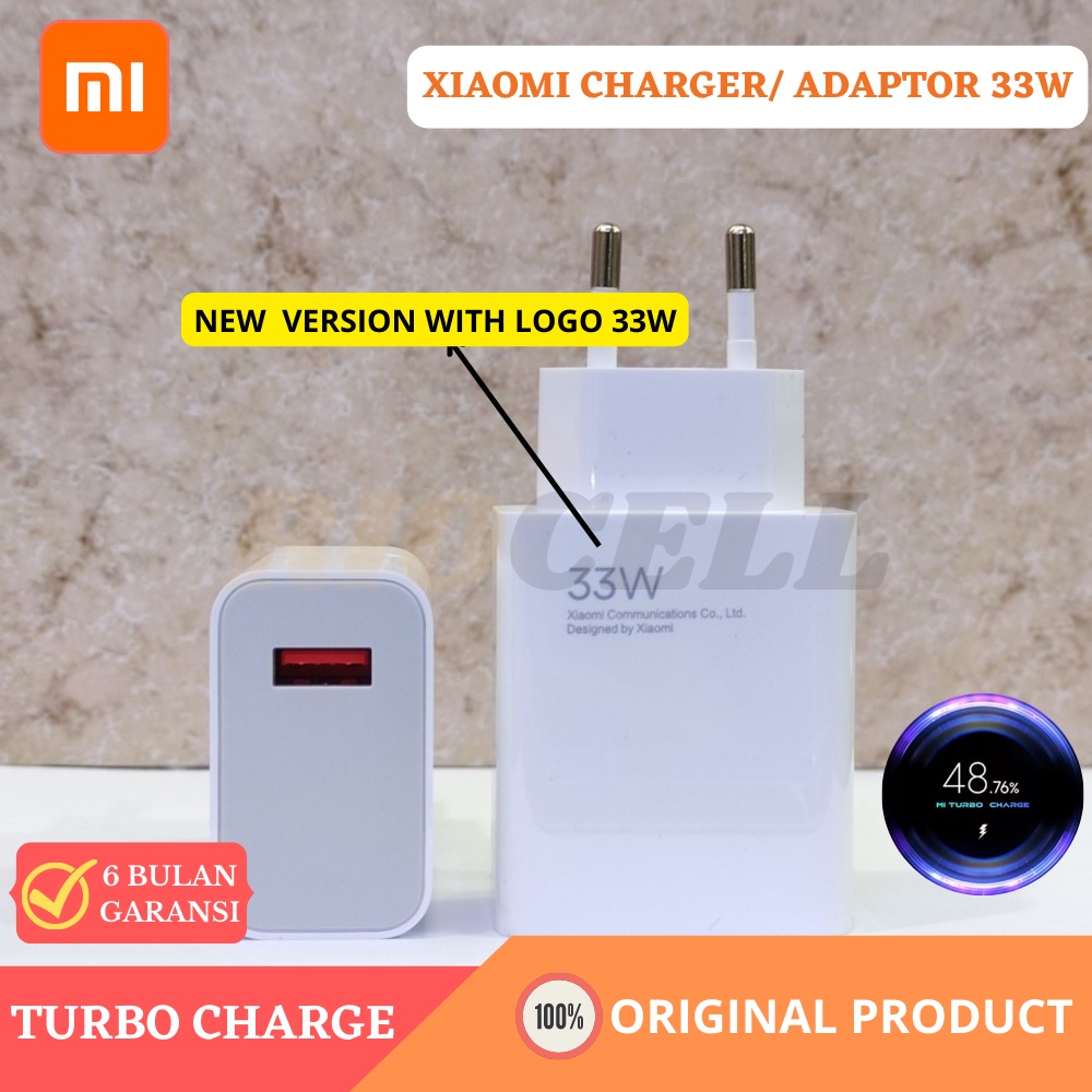 Adaptor Xiaomi 33W Redmi Note 10 Pro ,Note 9 Pro ,Poco X3 Nfc Mi 10T