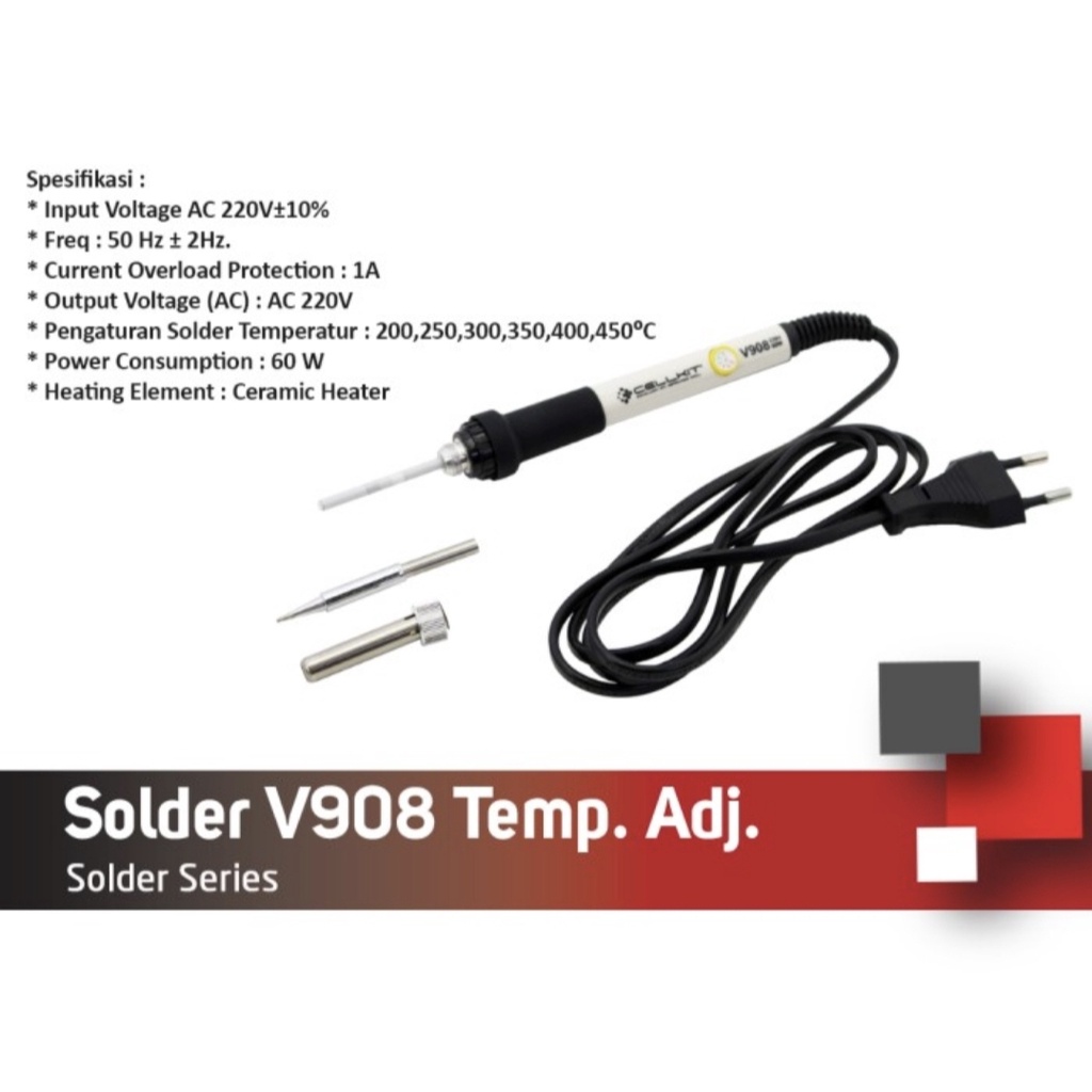 SOLDER CELLKIT V908 60 WATT BISA ATUR SUHU / 936 908 / ALAT SERVIS SERVICE HP