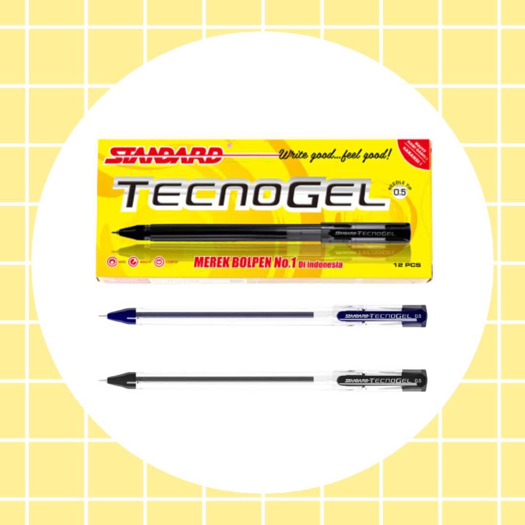 Import (COD) Standard Pen - Tecnogel 0.5 Isi 12 pcs ( Pulpen, Pena, Ballpoint ) Good Quality