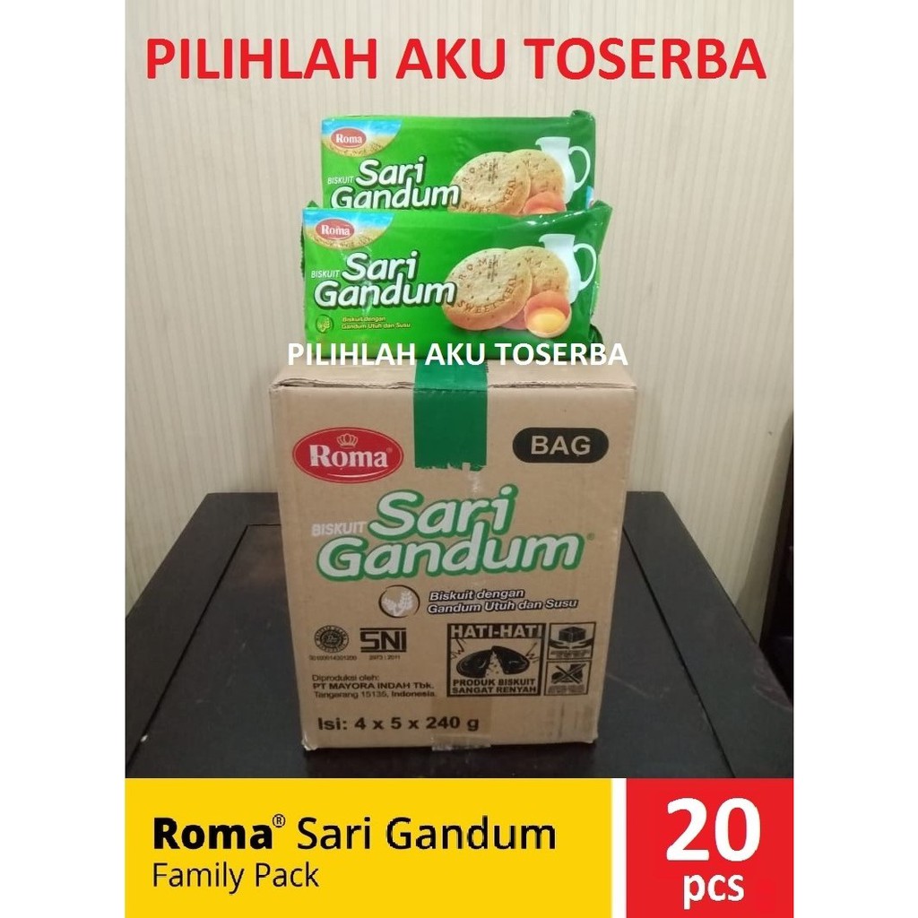 Biskuit ROMA Sari Gandum Family Pack 240 g - 1 KARDUS ISI 20 PCS