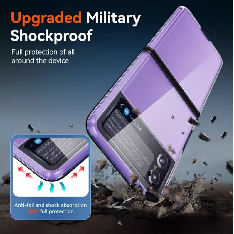 Shockproof armor Hybrid MATTE SAMSUNG Z FLIP 3 case casing cover FROSTED