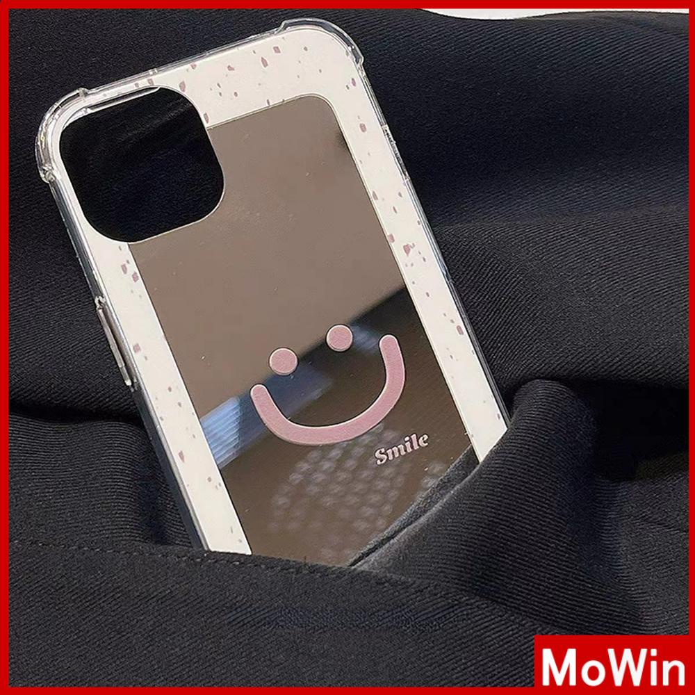 iPhone Case Luxury Acrylic Mirror Airbag Shockproof Protection Camera Smiley Cute Simple Compatible For iPhone 11 Pro Max 13 Pro Max 12 Pro Max 7Plus XS Max