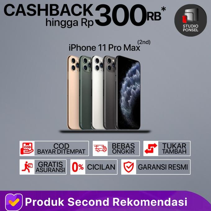 [ Hp Bekas / Second ] Iphone 11 Pro Max 512Gb 256Gb 128Gb 64Gb Promax Second 2Nd Like New - Handphone Bekas / Second