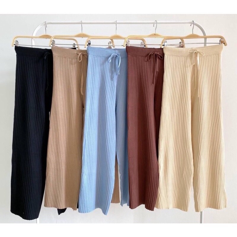ONE SET//STELAN CELANA KULOT RAJUT + SWEATER BOXY MODEL TERBARU