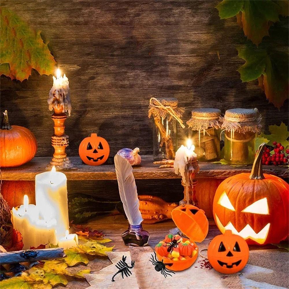 Lanfy Labu Kotak Permen Halloween Dekorasi 3/6 Pcs Untuk Pesta Halloween Hadiah Mini Makanan Ringan Pemegang Dekorasi Perlengkapan Perlengkapan Pesta Halloween Mainan