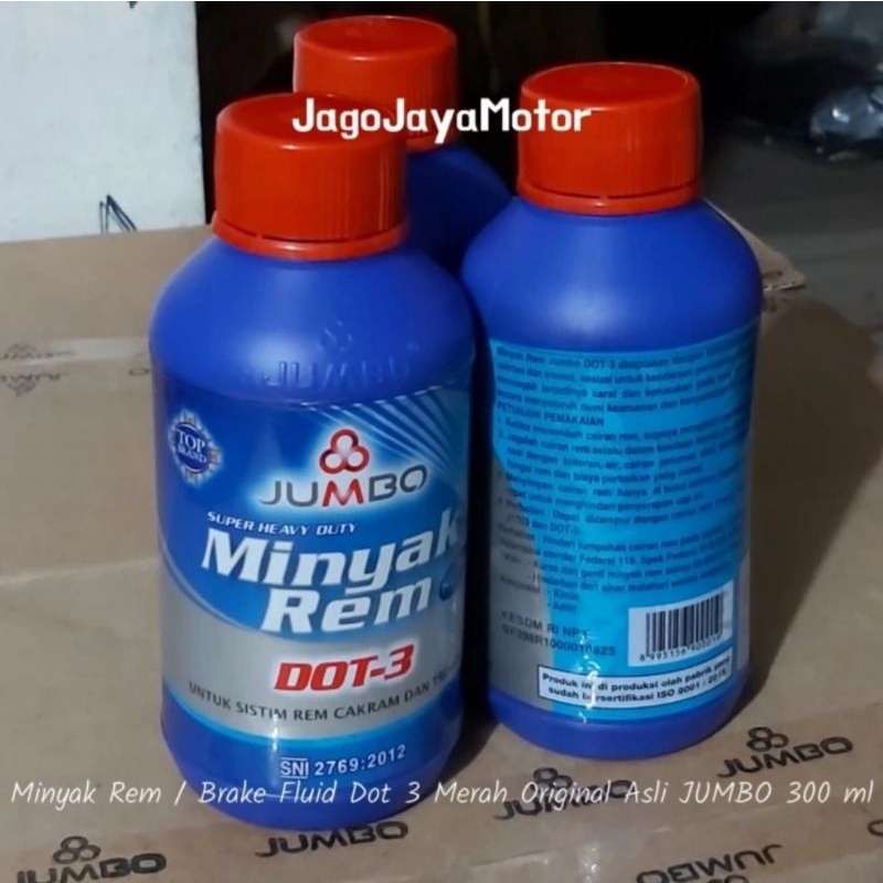 Jual Minyak Rem / Brake Fluid DOT 3 Merah Original Asli JUMBO 300 Ml ...