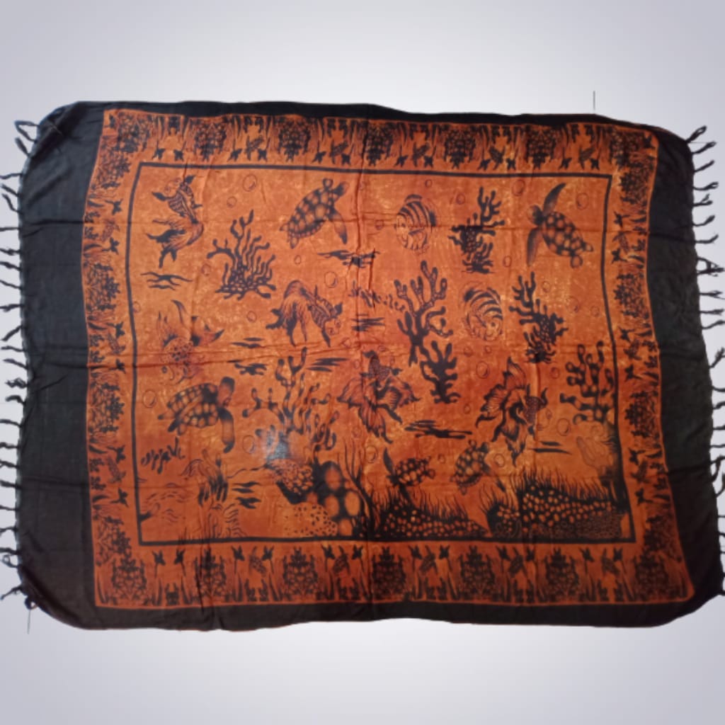 Grosir Kain Bali Motif Aquarium Rayon Sultan 160/120 cm Rumbai Sembilanmode