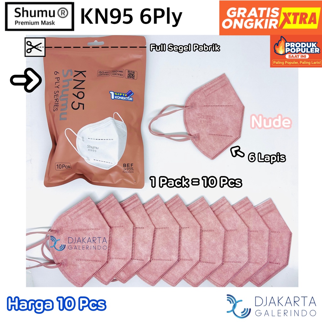 Masker KN95 6Ply Shumu Sachet / Pack isi 10 Pcs