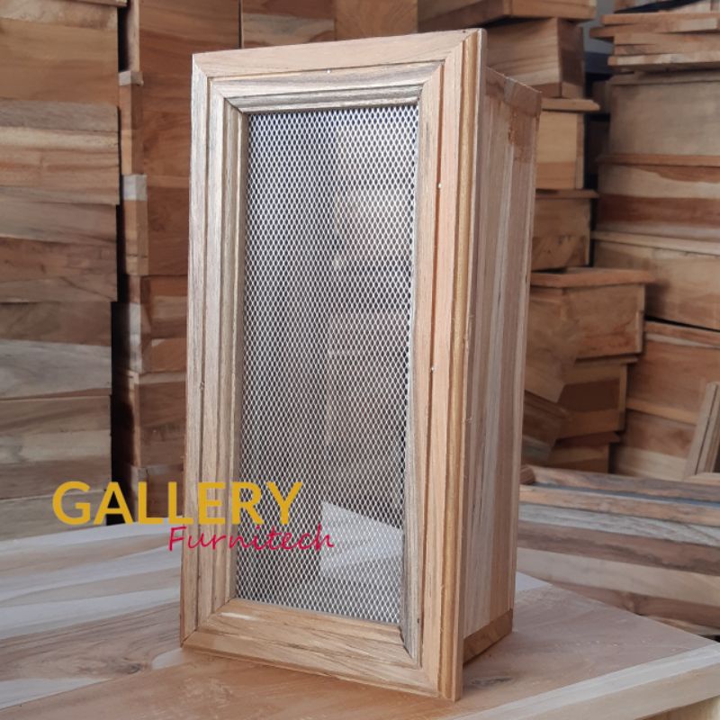 Loster Minimalis Kayu Jati // 15x30 // KAWAT NYAMUK ALMUNIUM