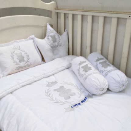 PO Bordir - Preorder bordir Baby Bed Set Bedcover Selimut Bantal Cover Crown Bedset Akachan Tidur bb