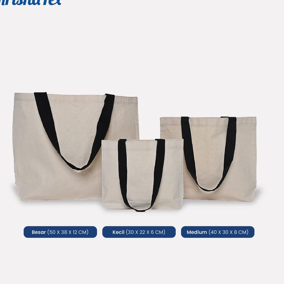 Pabrik Tote Bag Alas Kanvas Natural Besar Polos - Tas Belanja Canvas Totebag