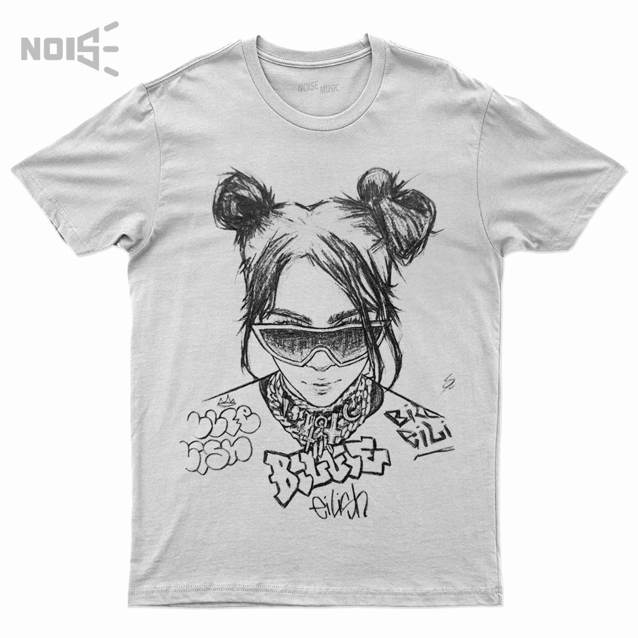 KAOS MUSIK BAND BILLIE EILISH DRAWING ORIGINAL NOISE