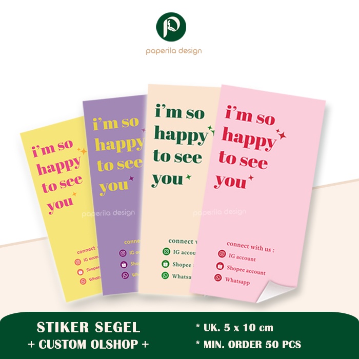 

PAPERILA | Stiker Segel Box 5 x 10cm | Label Packaging + Custom Olshop | Happy