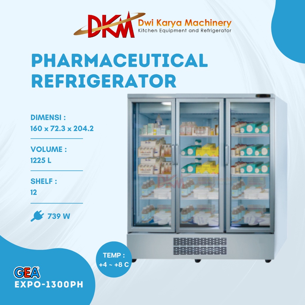 Pharmaceutical Refrigerator Tempat Penyimpanan Obat GEA EXPO-1300PH