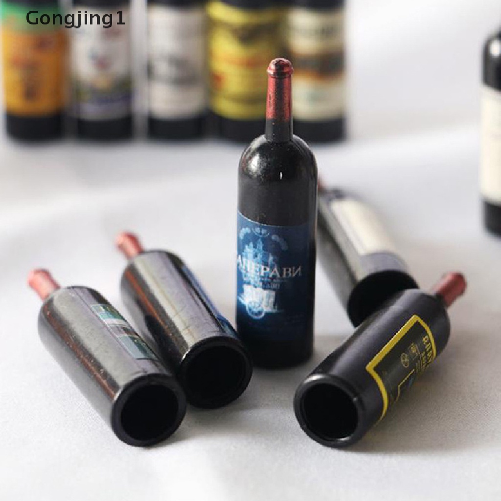 Gongjing1 5Pcs Miniatur Botol Wine Skala 1: 12 Untuk Dekorasi Rumah Boneka