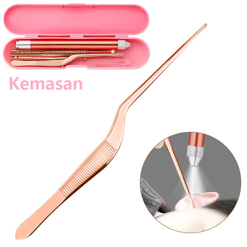 8PCS Set Alat Pembersih Korek Kuping Telinga Stainless Steel Paket Pembersih Kotoran Portable