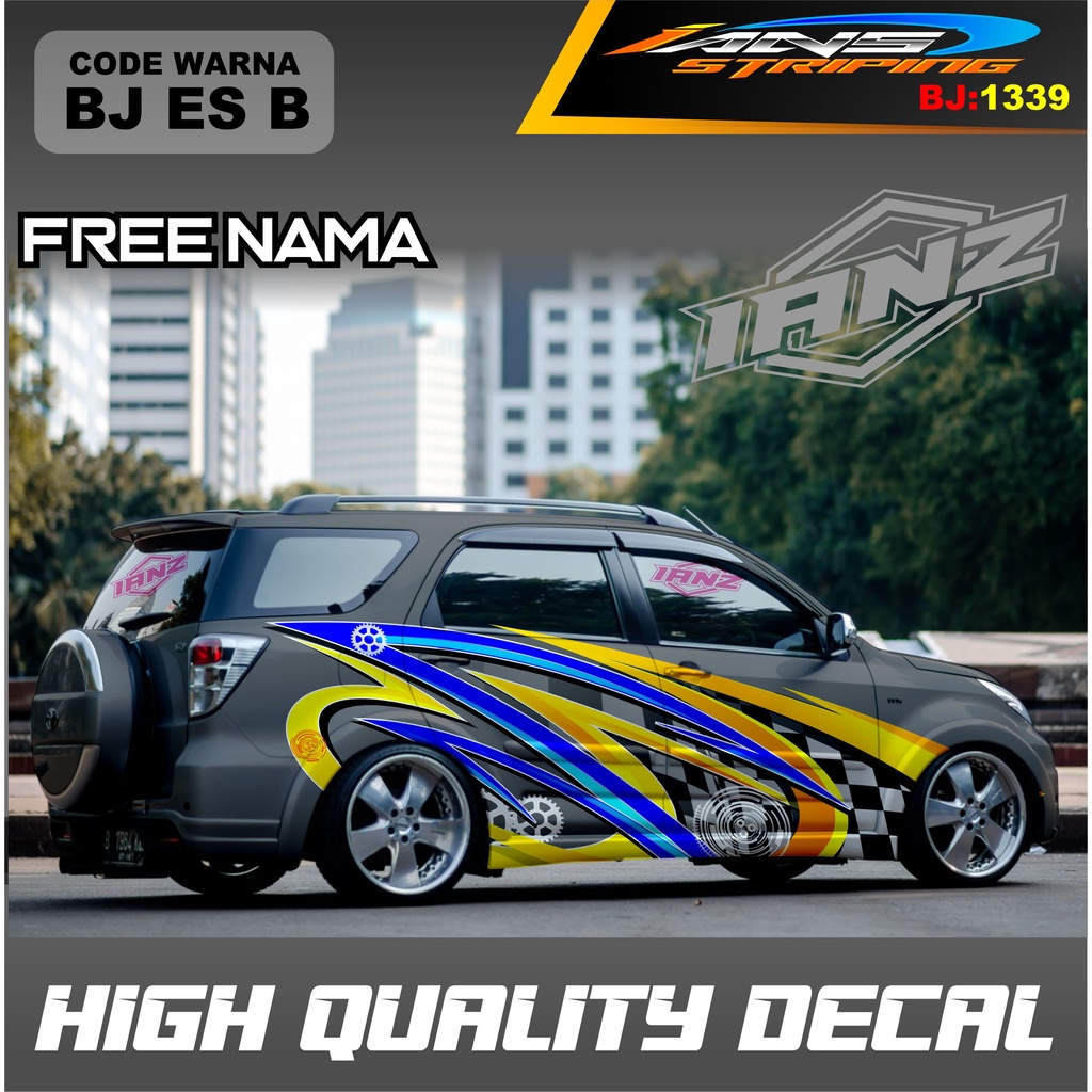 DECAL STIKER STRIPING  MOBIL TERIOS INNOVA / VARIASI STICKER MOBIL TOYOTA RUSH