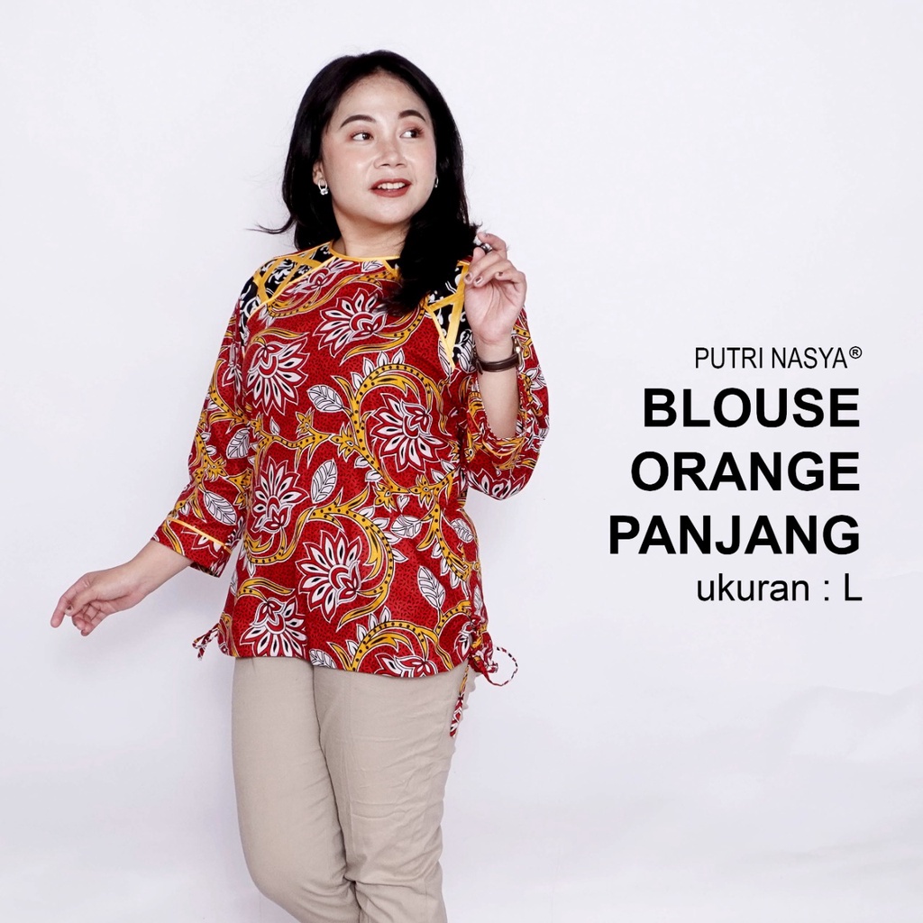 Blouse Big Size Wanita Atasan Batik Jumbo LD 140 Pakaian Atasan Model Blus Pendek Jumbo Seragam Kerja Batik / Blus Kantor Formal S-M-L-XL-2L-3L-4L-5L-6L-7L / Pakaian Batik Kekinian Kantor Bahan Wanita Model Terbaru