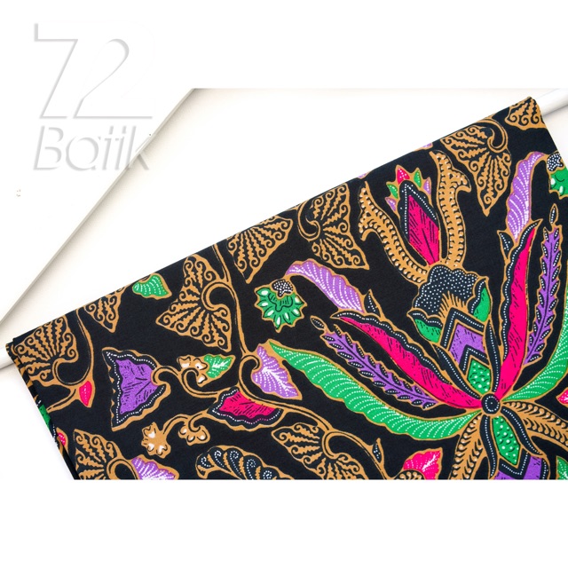 KAIN BATIK KATUN Premium Warna Hitam Hijau Ungu 728700 Cap 72 Jarik Jarit Samping Kebat Panjang Batik Katun Modern Premium Bahan Seragam Batik Pernikahan Kantor Keluarga Murah Kamen Jadi Batik Bali Lembaran