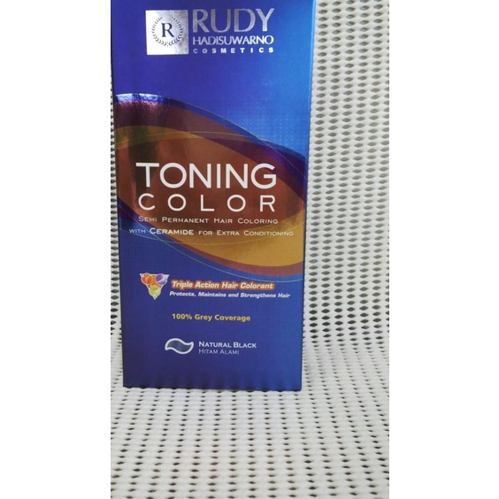 ➽ Toning Rambut Rudy Hadisuwarno / Pewarna Rambut - NATURAL BLACK ✽