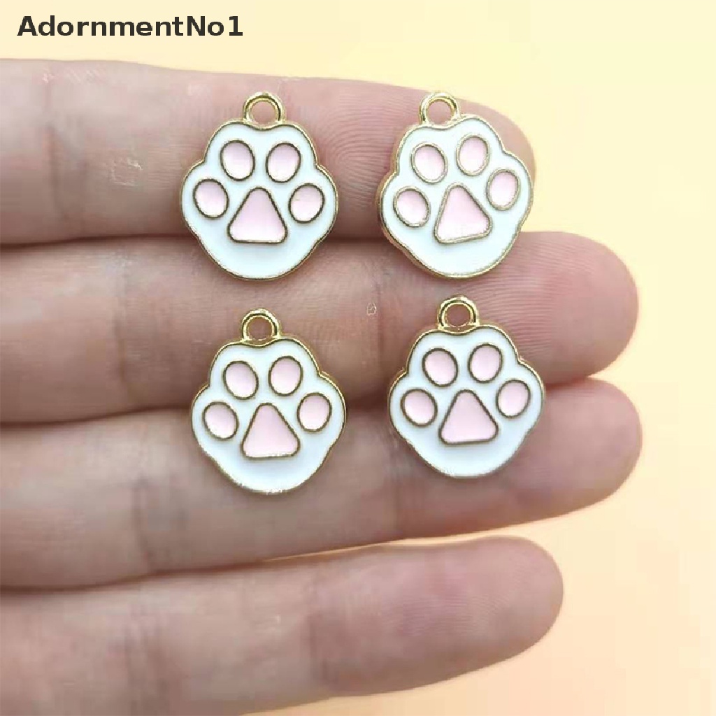 (AdornmentNo1) 10pcs / lot Liontin Enamel Bentuk Telapak Kaki Anjing Bahan Zinc Alloy Untuk DIY Perhiasan Charms