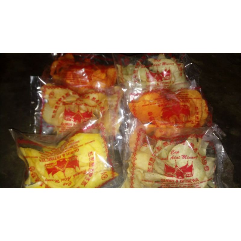 

keripik cap ikan dan cap rumah adat