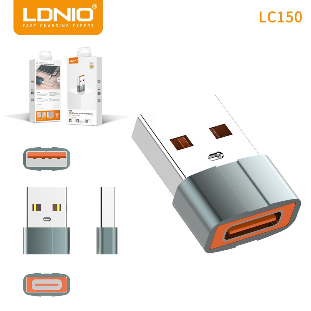 LDNIO LC150 - USB-C Female to USB Male Adapter - Fast Transmission - Adapter dari USB-C ke USB dari LDNIO