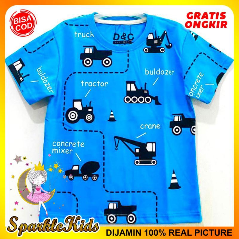 SparkleKids Baju Anak / Kaos Anak Laki-Laki Motif Beco Blue 1-10 Tahun