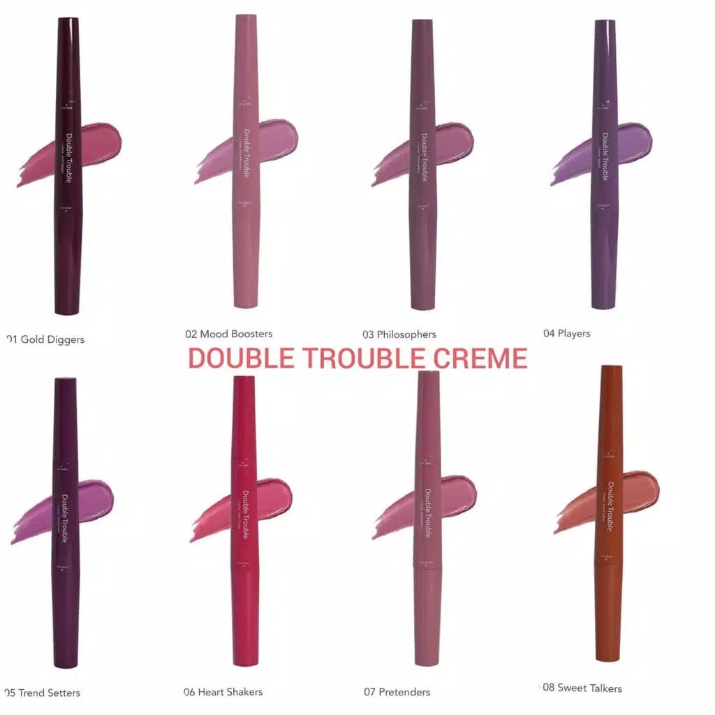 [ESTI KOSMETIK] MADAME GIE DOUBLE TROUBLE MATTE - CREME LIPSTIK LIP LINER 2 IN 1 MAKE UP BPOM MADAM