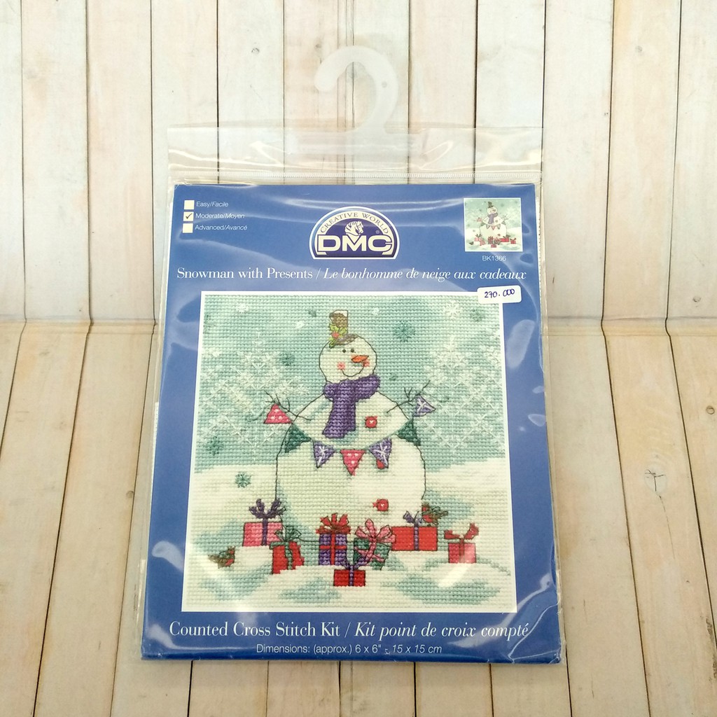 Paket Kristik / Cross Stitch DMC BK1366 - Snowman With Presents