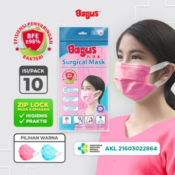 

Bagus Surgical Mask isi 10 - Pink