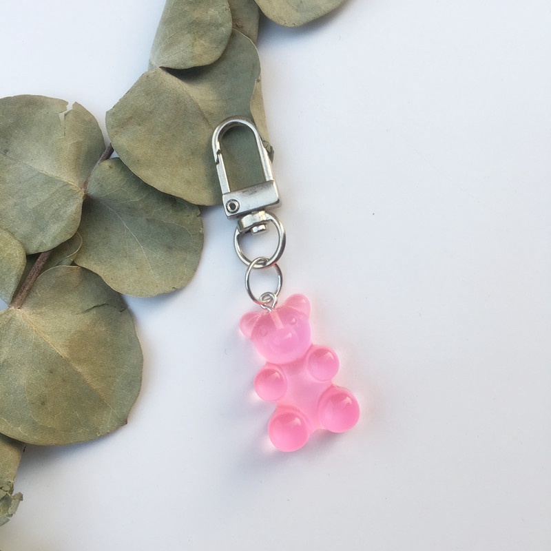 Resin Gummy Bear Keychain Flatback Resin Pendant Charms Resin Keyring