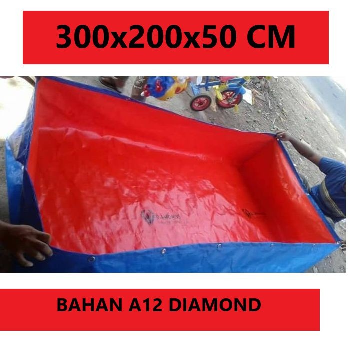 Kolam Terpal Ukuran 3 x 2 x 0.5 M |Terpal Kolam Lele 3x2x0.5 M